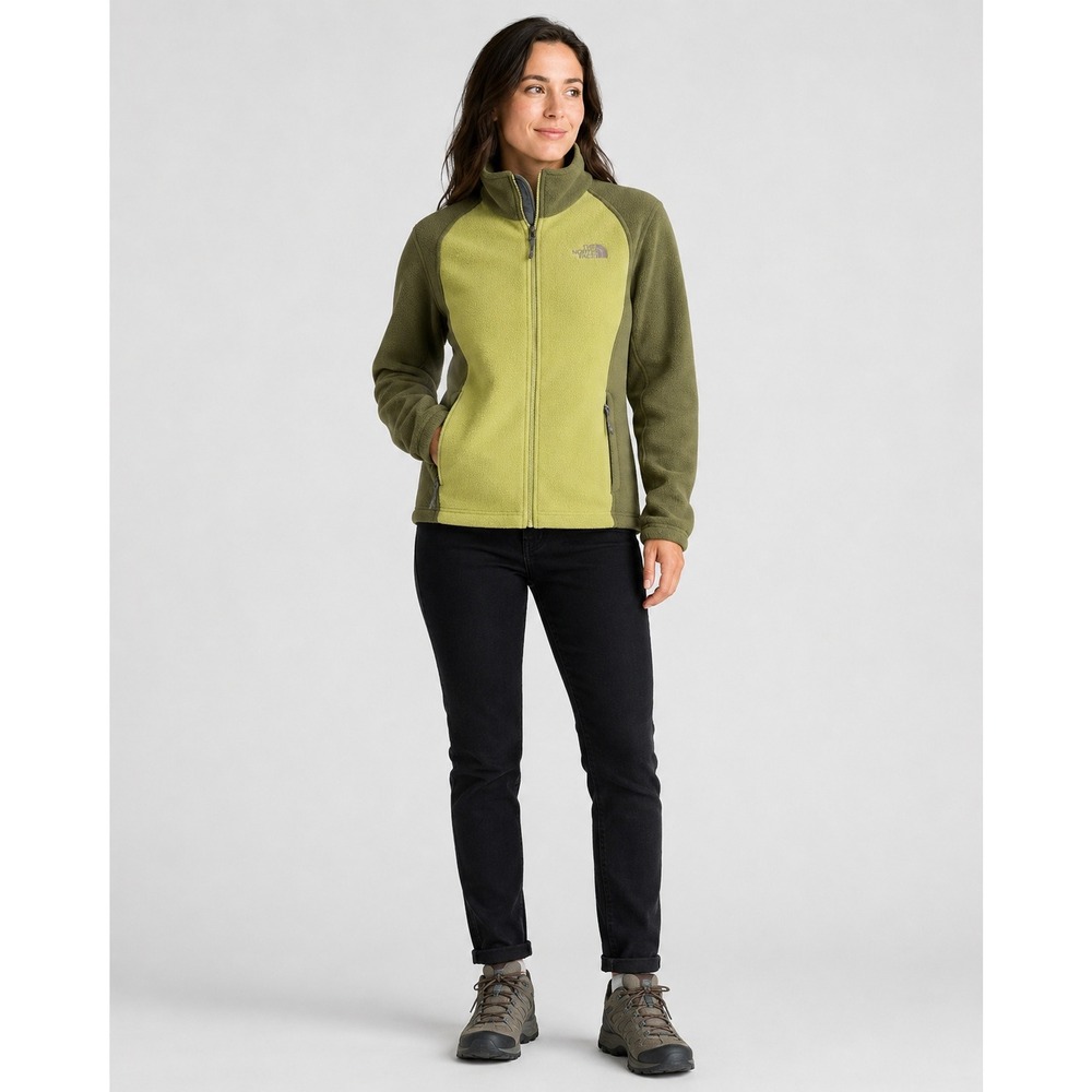 The North Face Full Zip Jacket Womens‎ Medium Green Polyester Fleece Pockets